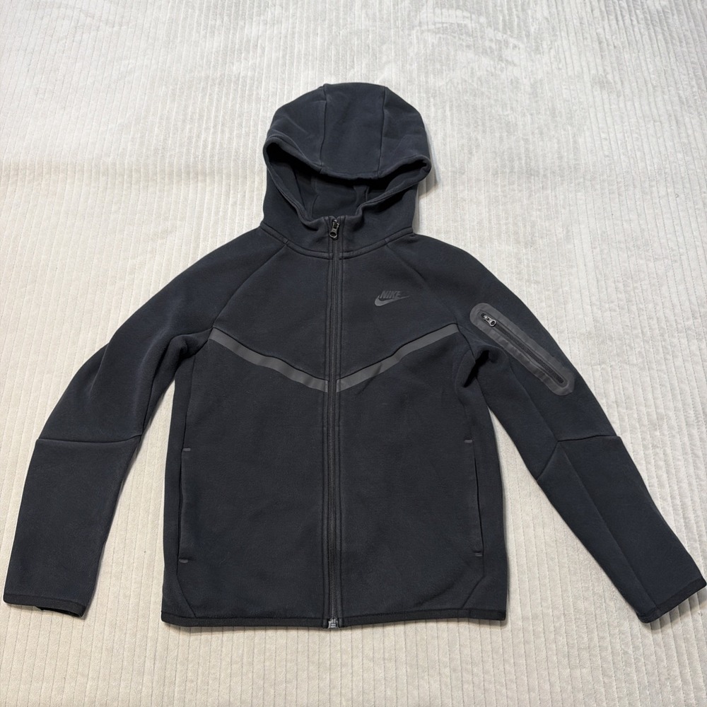 Nike Tech Fleece Full Zip Hoodie Youth Large Black Active Sportswear Jacket